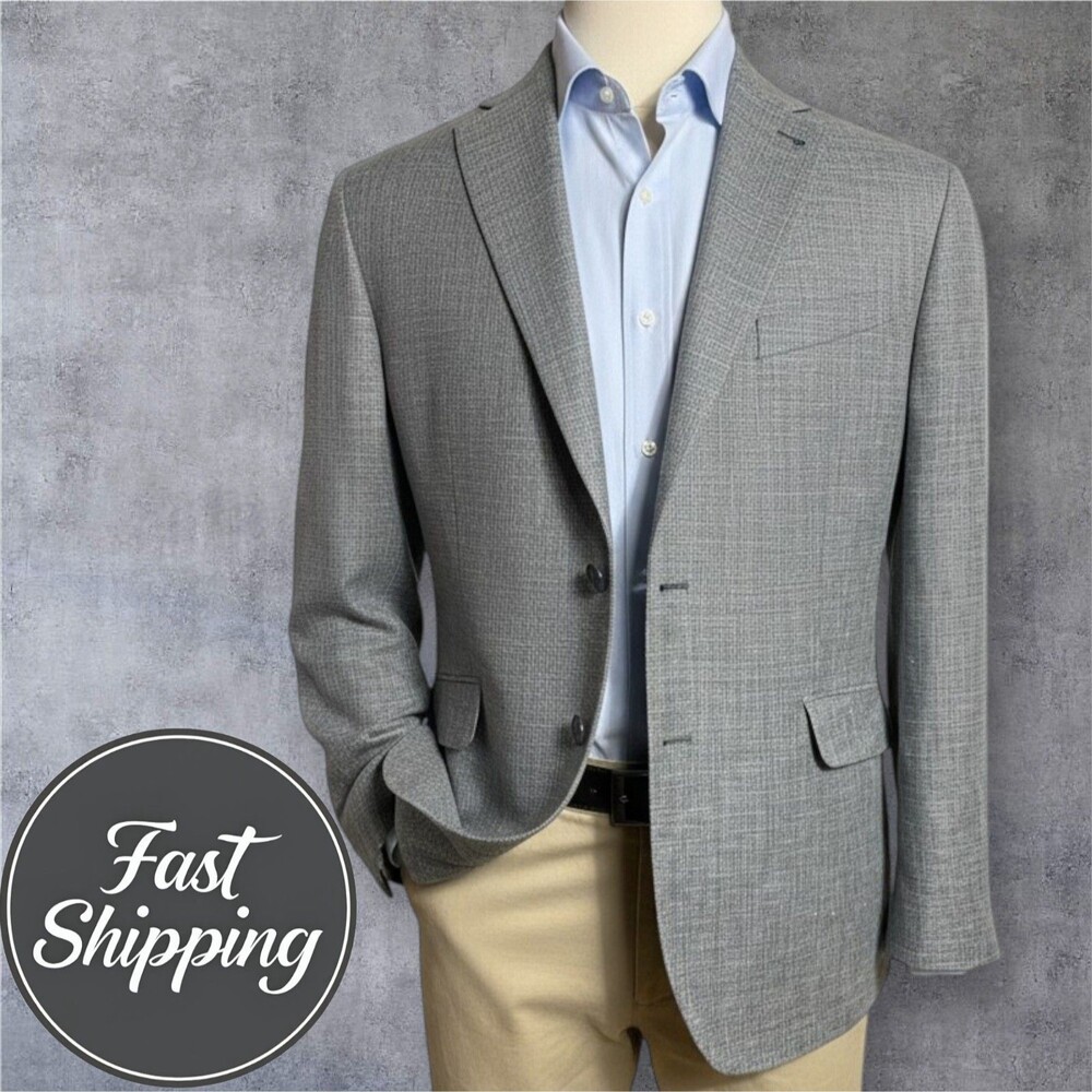 JOSEPH ABBOUD Men's 42R Italian Wool/Linen Blazer Sport Coat Two-Button Jacket